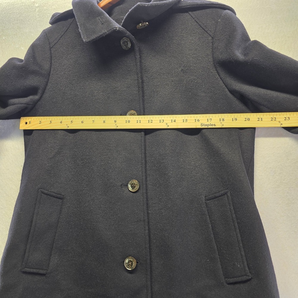 Lauren Ralph Lauren sz‎ 8 Aline Wool Blend Removable Hood Coat Regal Navy Blue - Picture 9 of 14
